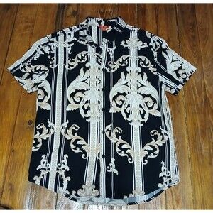 Guess Baroque Print Black/White men's Button down shirt XS